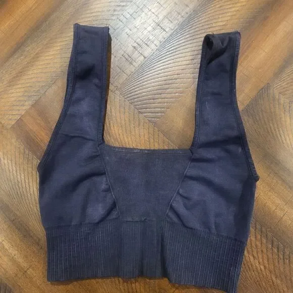 Free People Washed Black Square Neck Bra XS/S - Picture 3 of 5